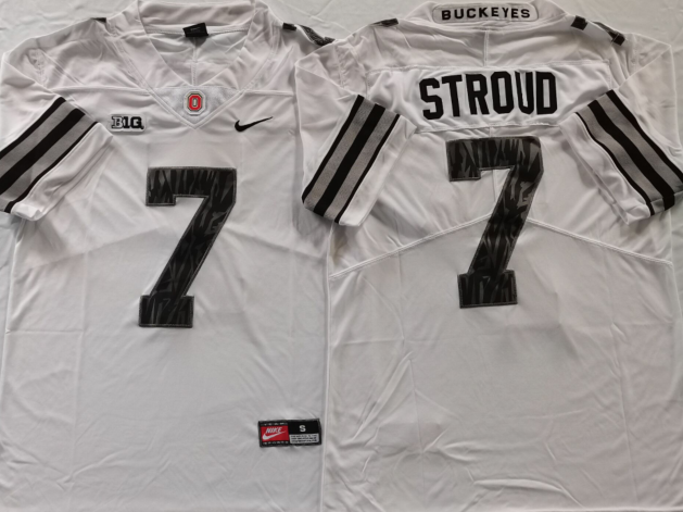 Men's Ohio State Buckeyes C.J. Stroud #7 White Jersey